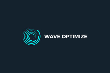 Wave optimize letter O green color business logo design