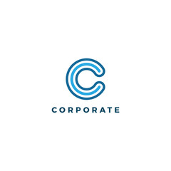 Letter c blue color corporate logo design