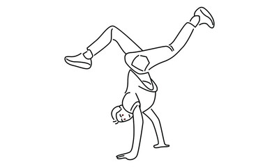 Man doing sport dance activity break dance vector illustration