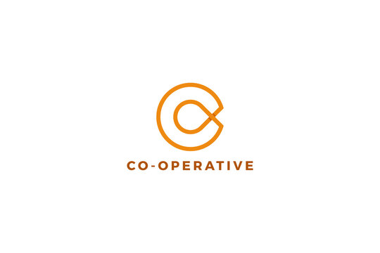 Letter c co operative minimalist logo design