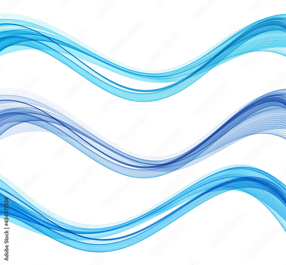 Poster Vector abstract colorful flowing wave lines isolated on white background. Design element for technology, science, modern concept.