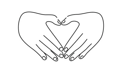 Hand making heart sign vector illustration
