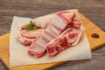 Raw lamb ribs for cooking