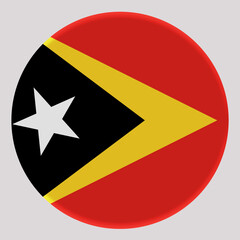 3D Flag of East Timor on circle