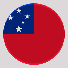 3D Flag of Samoa on circle