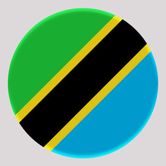 3D Flag of Tanzania on circle