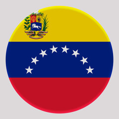 3D Flag of Venezuela on circle