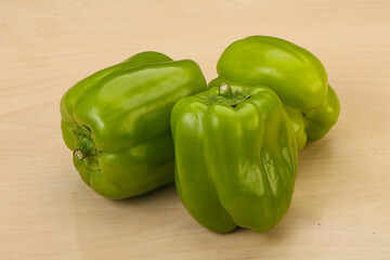 Green sweet bell pepper heap