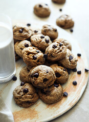 Homemade vegan chocolate chip cookies
