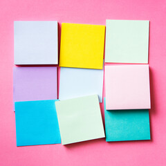 Blank pieces of colorful cards