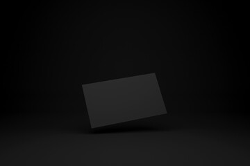 Black business card mockup template with clipping path included. Mock up design for presentation branding, corporate identity. 3d rendering