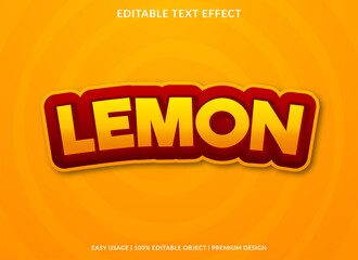 lemon text effect template with bold style use for business logo and brand