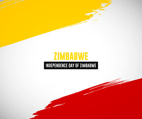 Happy independence day of Zimbabwe with creative watercolor splash background