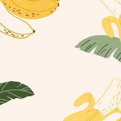Hand drawn banana social template illustration