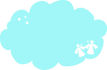 天使のシルエットの背景素材。