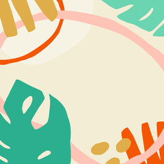 Colorful and fun tropical patterned badge