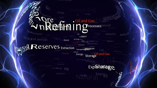 OIL AND GAS Keywords Animation, Background, Loop, 4k
