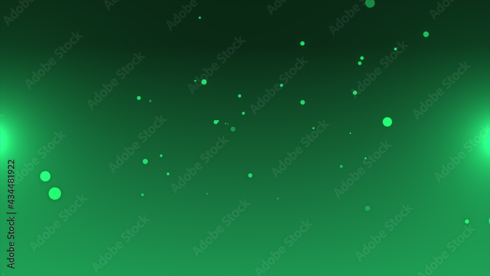 Sticker green floating particle technology background