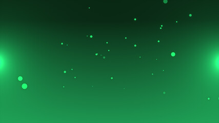 Green floating particle technology background