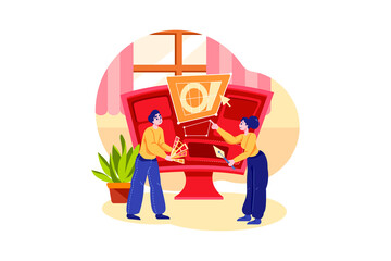 Digital Marketing Service Illustration concept. Flat illustration isolated on white background.