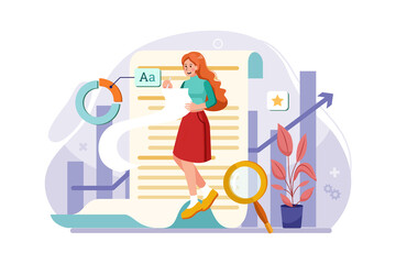 Content Specialist Illustration concept. Flat illustration isolated on white background.