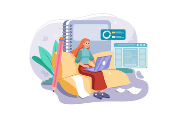 Copywriters Illustration concept. Flat illustration isolated on white background.