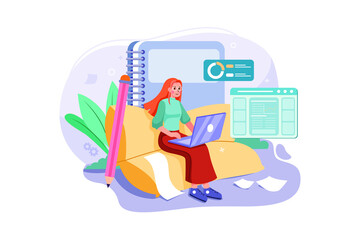 Copywriters Illustration concept. Flat illustration isolated on white background.