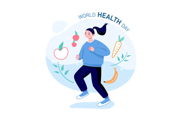 World Health Day Illustration concept. Flat illustration isolated on white background.