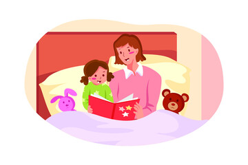 Mother with Kids Illustration concept. Flat illustration isolated on white background.