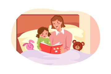 Mother with Kids Illustration concept. Flat illustration isolated on white background.
