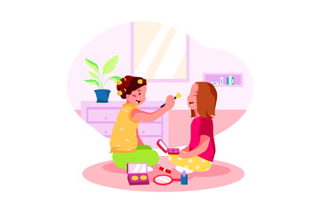 Mother with Kids Illustration concept. Flat illustration isolated on white background.