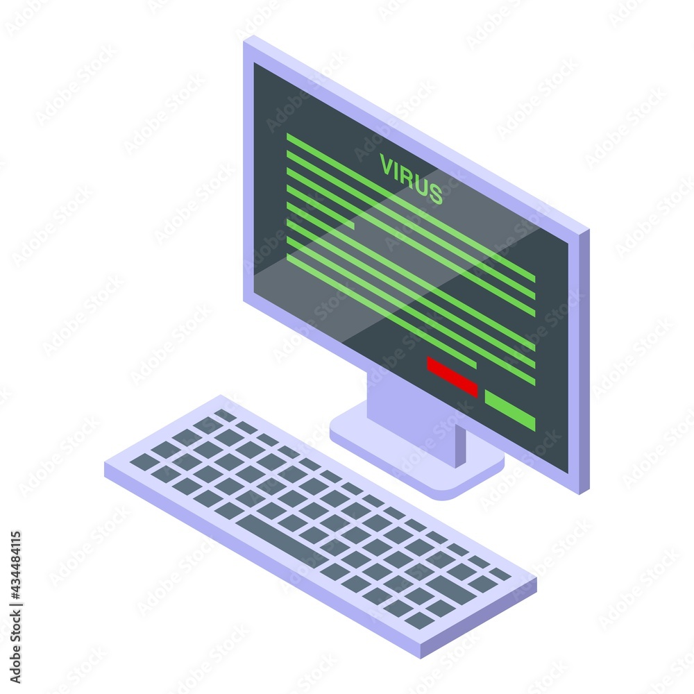 Aufkleber malware computer icon. isometric of malware computer vector icon for web design isolated on white ba