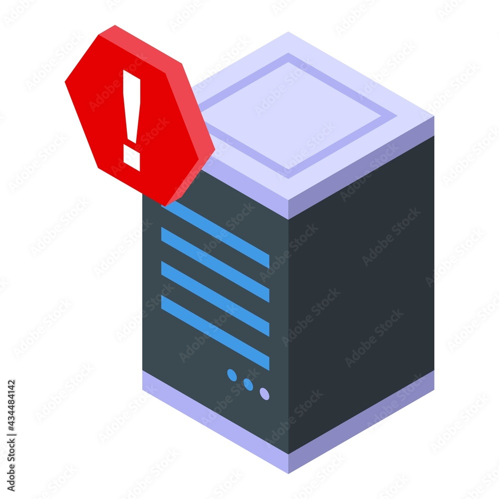 Poster malware server icon. isometric of malware server vector icon for web design isolated on white backgr