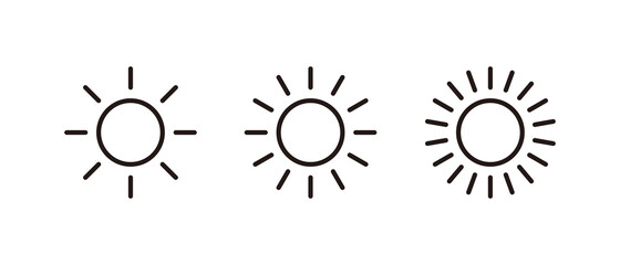 sun icon set, Brightness symbol vector