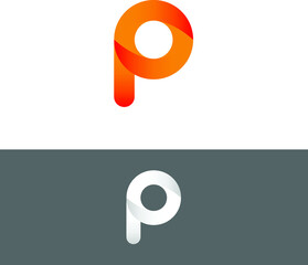 P Letter Alphabet Abstract vector text logo