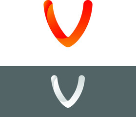 V Letter Alphabet Abstract vector text logo