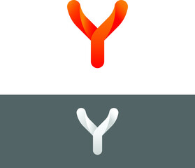 Y Letter Alphabet Abstract vector text logo