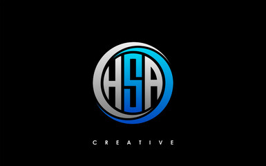 HSA Letter Initial Logo Design Template Vector Illustration