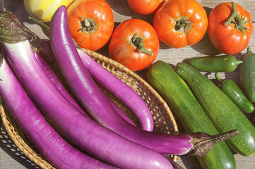 Fresh Summer Vegetable Harvest Fresh Organic Food Concept