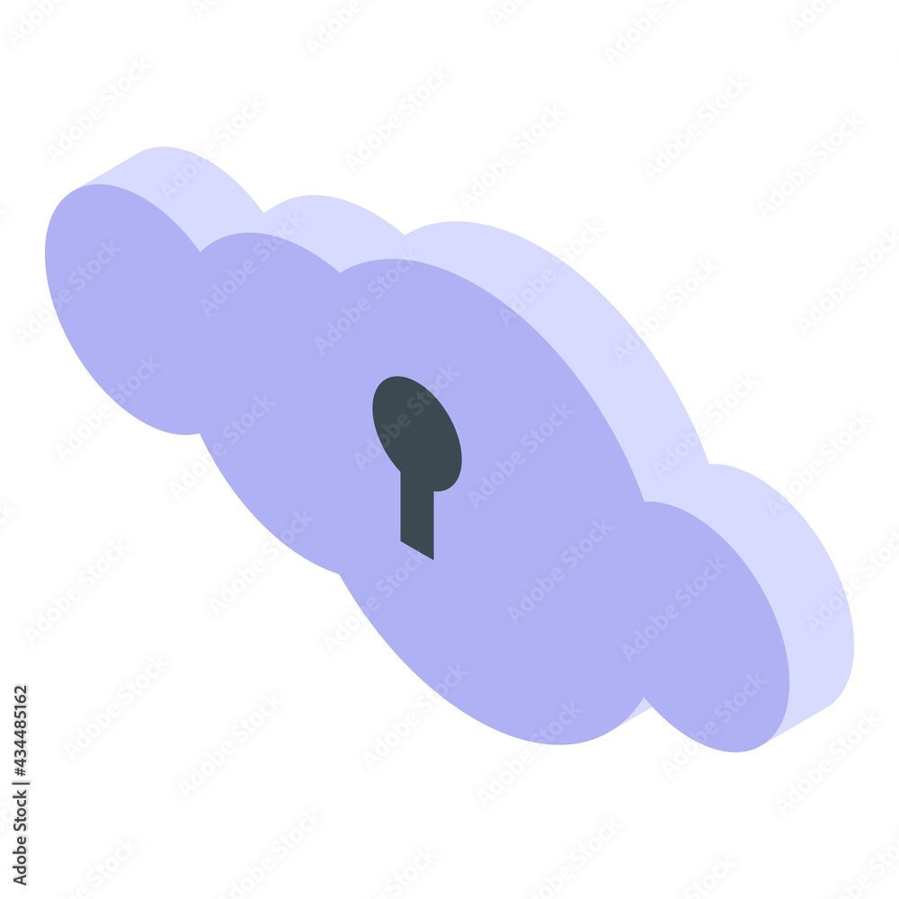 Poster data cloud password protection icon. isometric of data cloud password protection vector icon for web