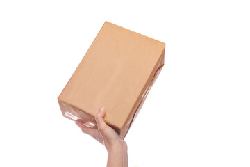 A Beautiful gift in the hands of a girl on a white background