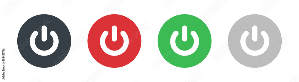Poster power icon set isolated on white background. power switch icon. start power icon