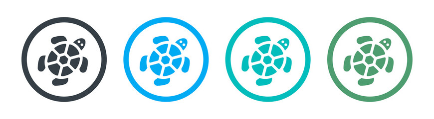 Vector of turtle on colorful design on a white background.