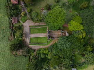 Beautiful aerial view of the Church ruins in Ujarar Cartago Costa Rica 