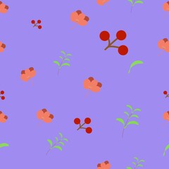 Obraz na płótnie Canvas seamless repeat pattern background with nature flowers on purple background