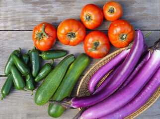 Fresh Summer Vegetable Harvest Fresh Organic Food Concept