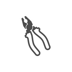 Pliers, construction, repair and building mechanic and electric tool vector icon