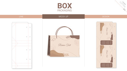Box packaging and mockup die cut template - obrazy, fototapety, plakaty