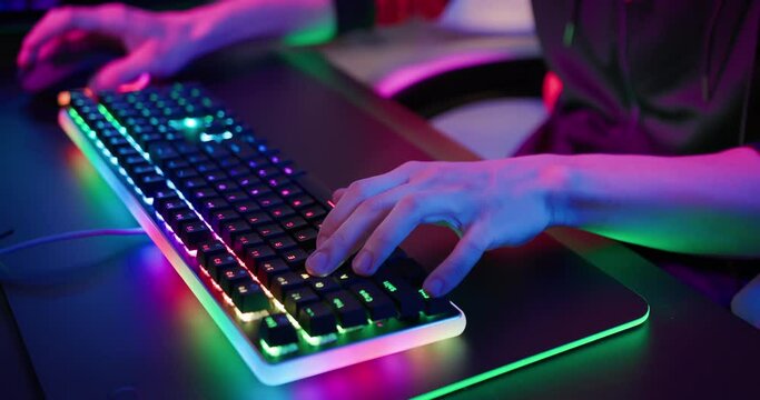 Close up of E-sport mouse and keyboard