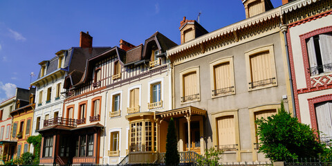 Fototapeta na wymiar panorama town in english House District street urban city in Vichy france